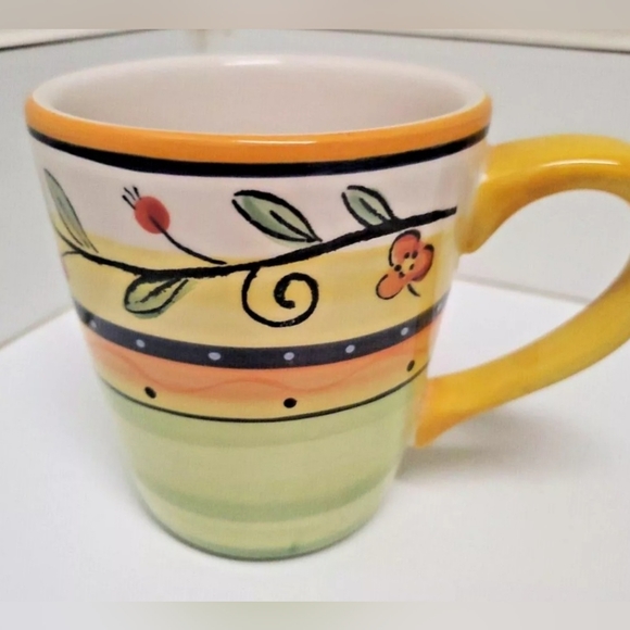 Philippe Richard ITALIA Floral 8 Oz Mug ☆ Handpainted ☆Handcrafted Pre-owned - Picture 3 of 6